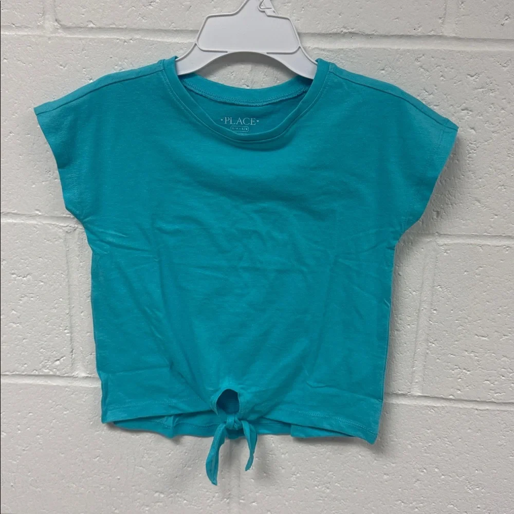 322 NWT The Children's Place Short Sleeve Tie Front Top - Size: Small‎ (5/6)